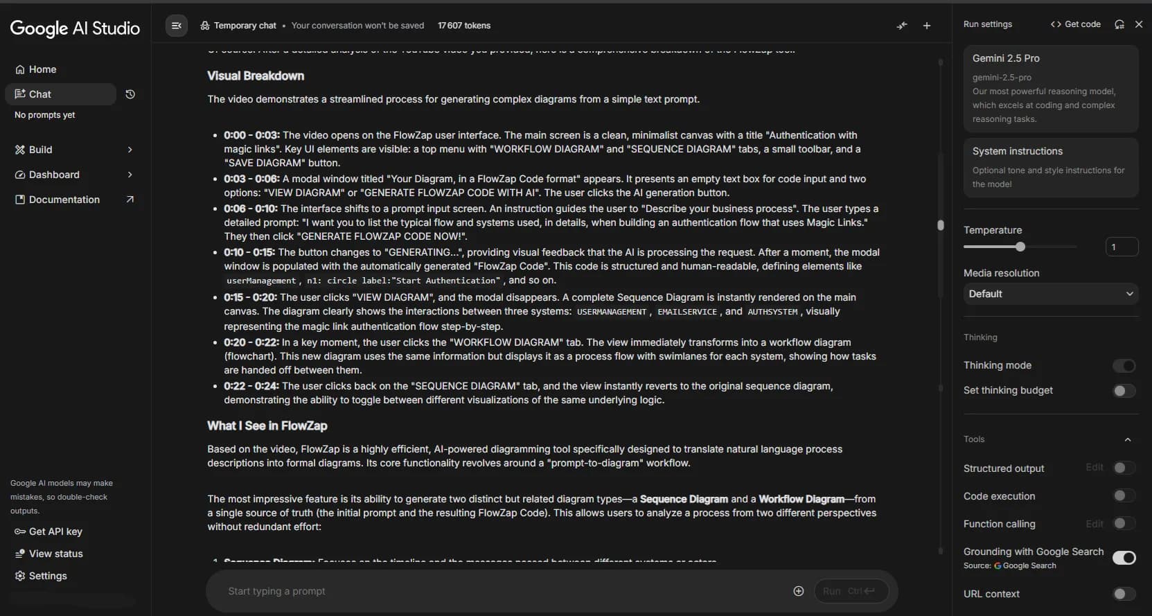 Gemini analyse FlowZap : plongée dans l'avenir du diagramming IA